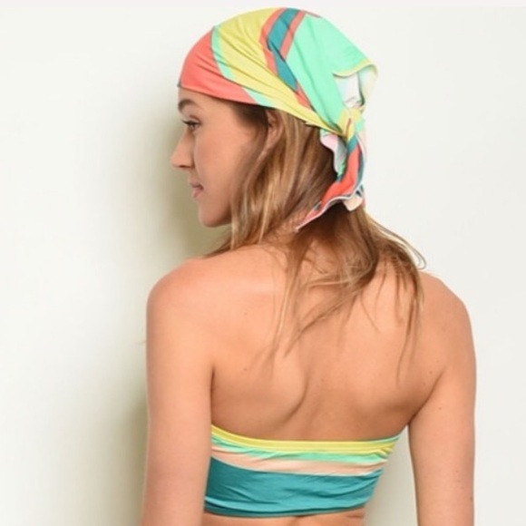 Striped tube top and and head wrap set, NEW! - Picture 7 of 8